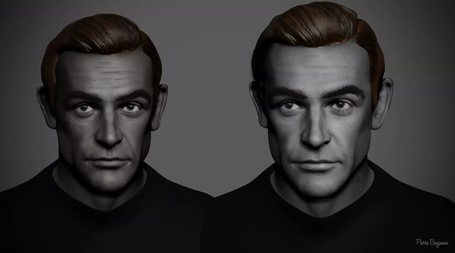 Sean Connery 007 Head sculpt for 3d printing 3D print model_0