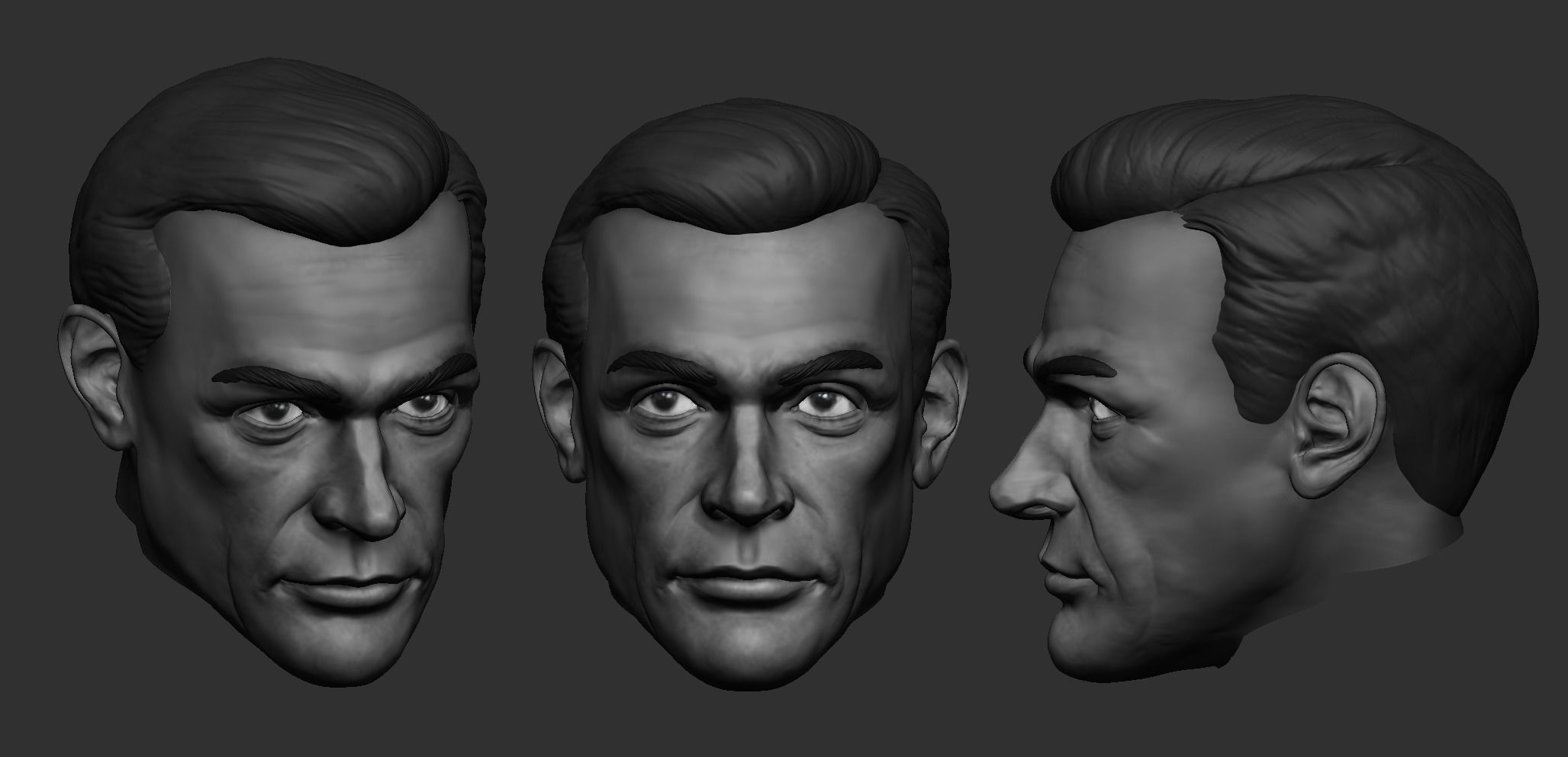 Sean Connery 007 Head sculpt for 3d printing 3D print model_1