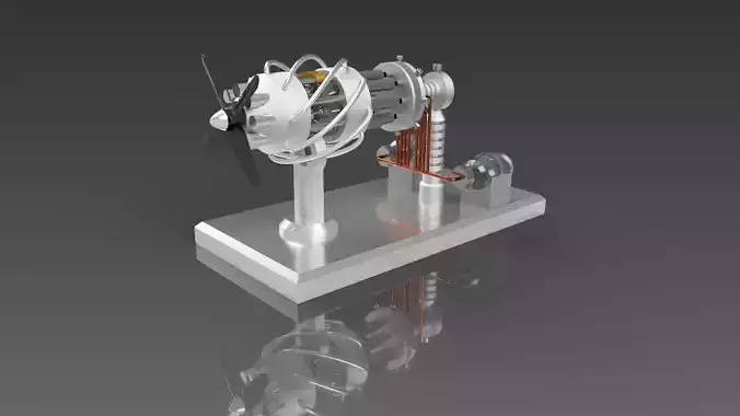 16 Cylinder Gas Powered Stirling Engine
