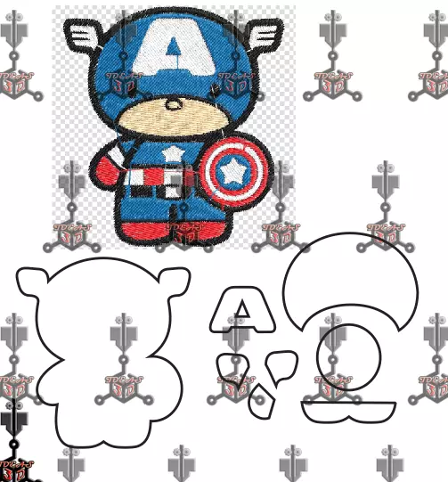 Cutter capitan america 3D print model_0