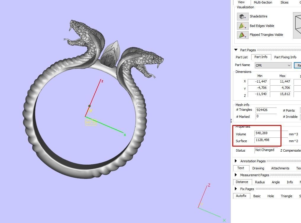 Ring cobra snakes pearl  3D print model_5