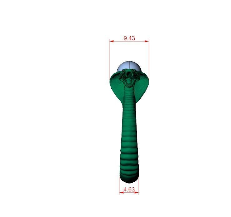 Ring cobra snakes pearl  3D print model_4