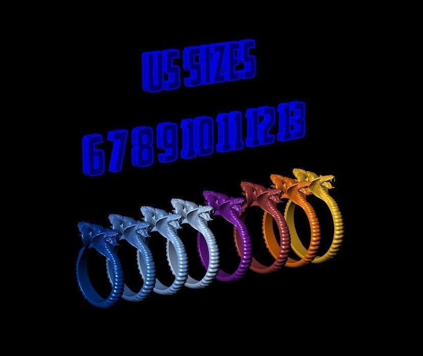Ring cobra snakes pearl  3D print model_7