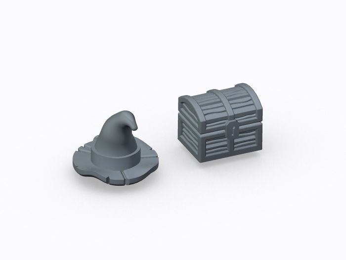 Chests and Hats tokens - Wiz-War  3D print model_1