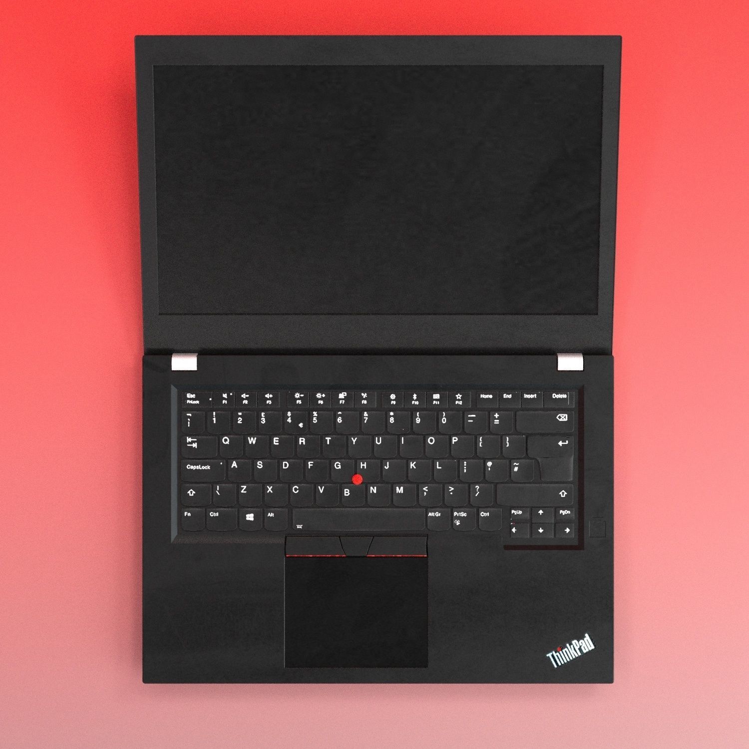 Laptop - ThinkPad T480 Textured 3D model_4