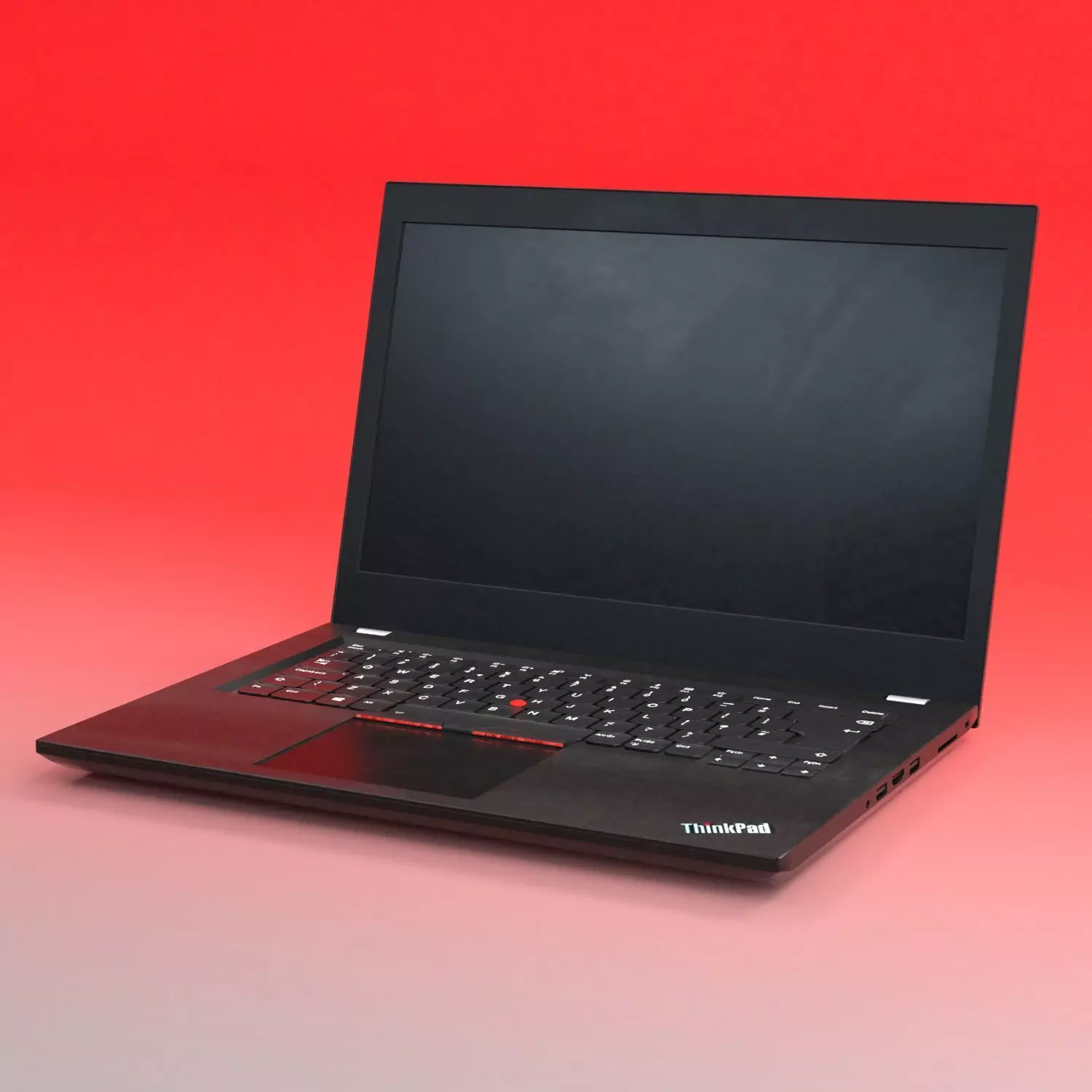 Laptop - ThinkPad T480 Textured 3D model_0