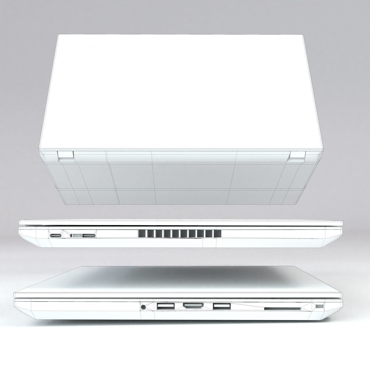 Laptop - ThinkPad T480 Textured 3D model_3