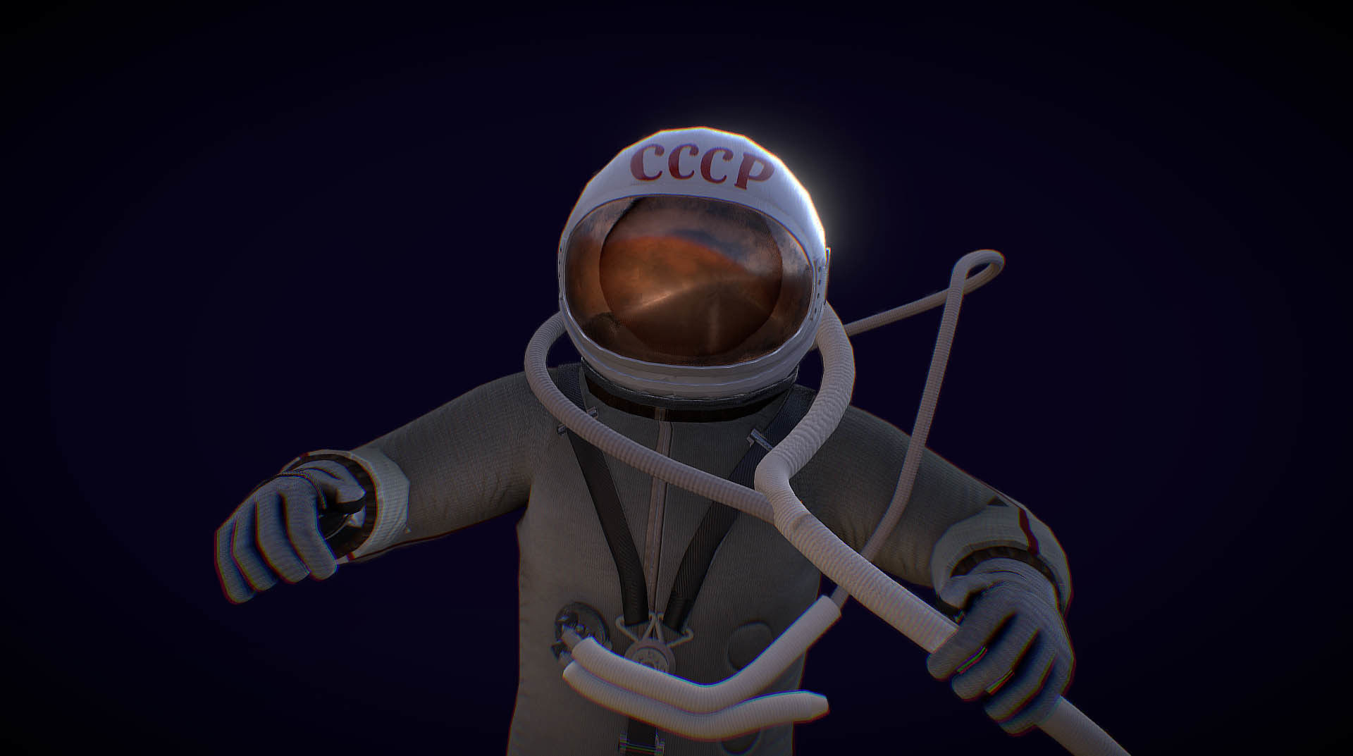 Russian Cosmonaut Voskhod Low-poly 3D model_1