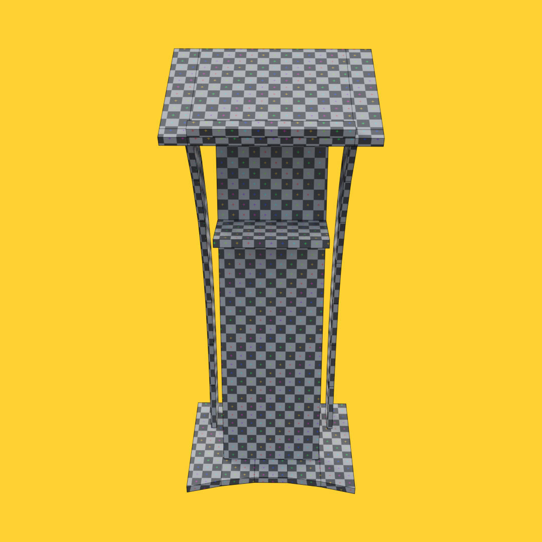 Curved metallic lectern Low-poly 3D model_30