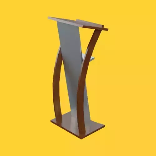 Curved metallic lectern Low-poly 3D model