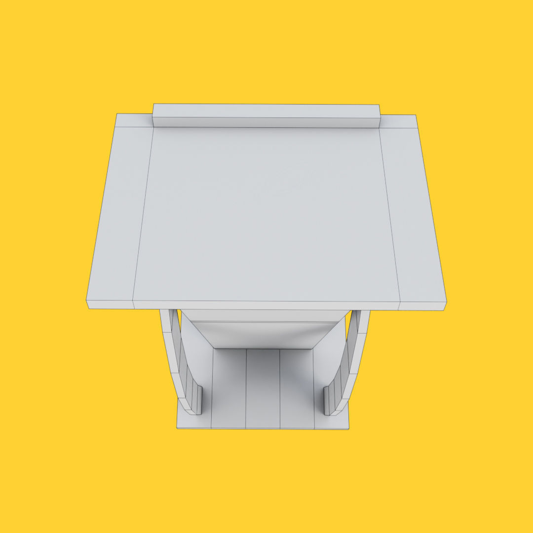 Curved metallic lectern Low-poly 3D model_20