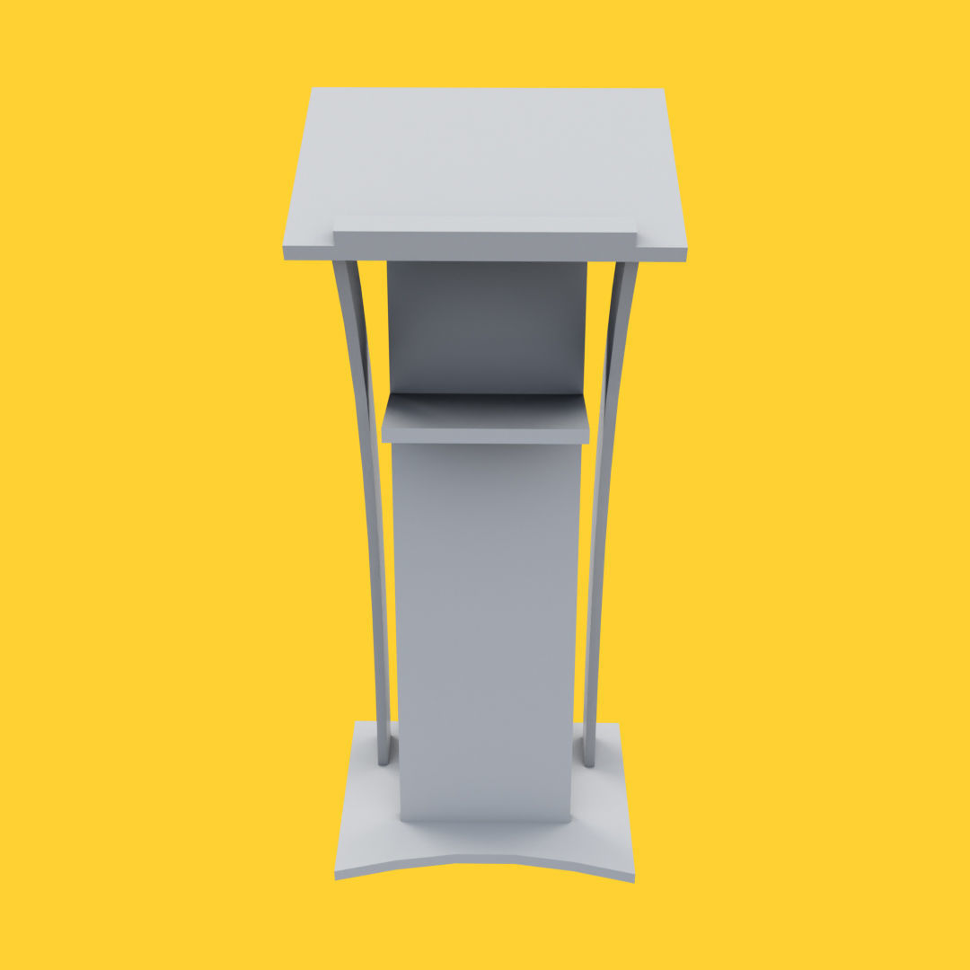 Curved metallic lectern Low-poly 3D model_13