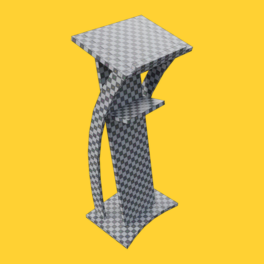 Curved metallic lectern Low-poly 3D model_32