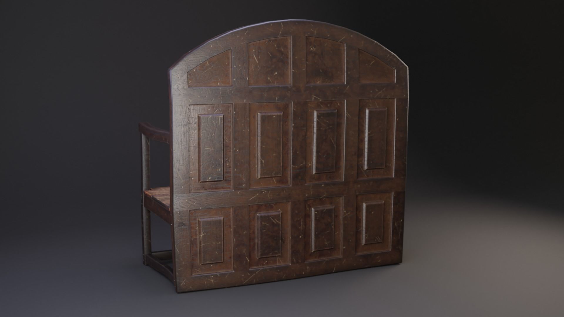 Antique Settle  3D model_2