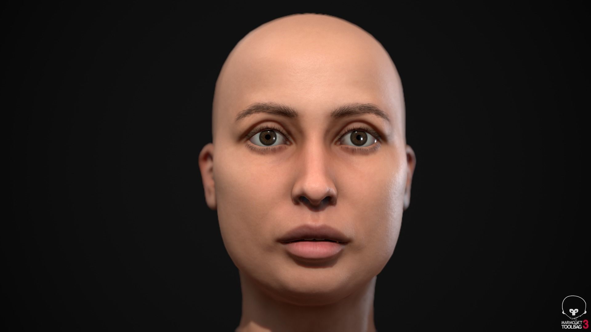 Plus size white woman Low-poly 3D model_18