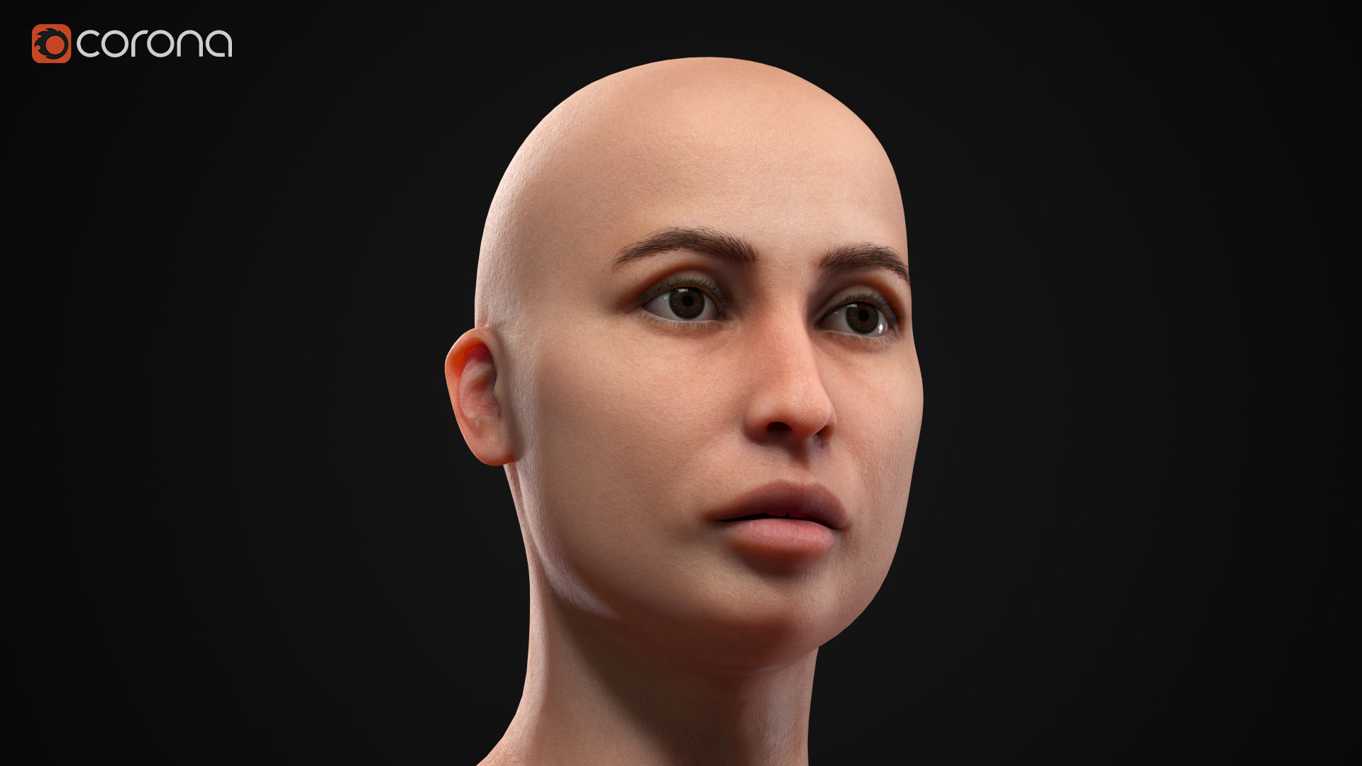 Plus size white woman Low-poly 3D model_1