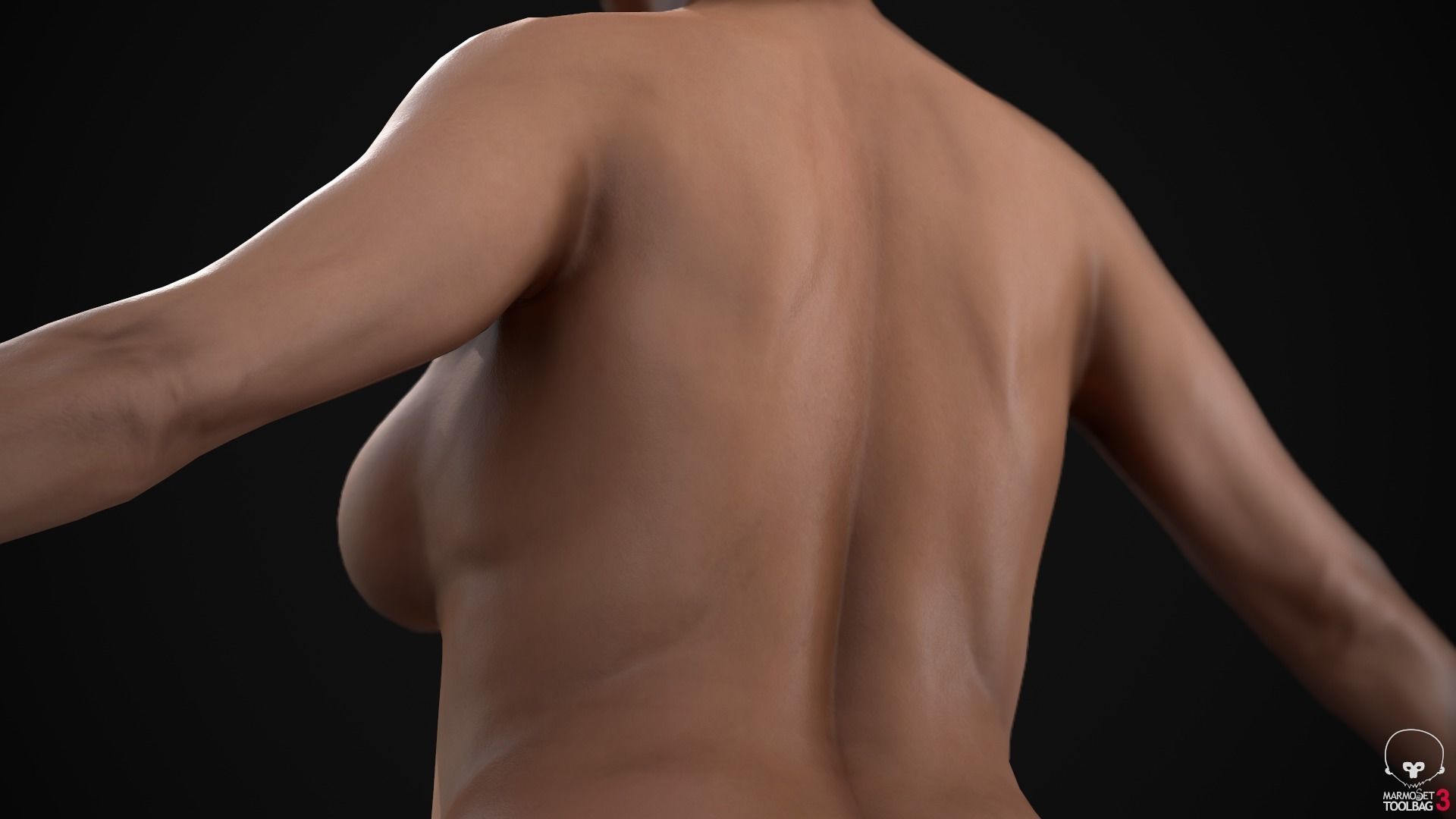 Plus size white woman Low-poly 3D model_25
