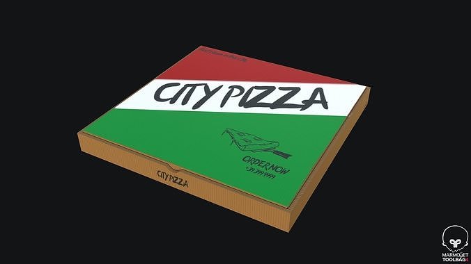 Pizza Box Set PBR Game Ready  Low-poly 3D model 6