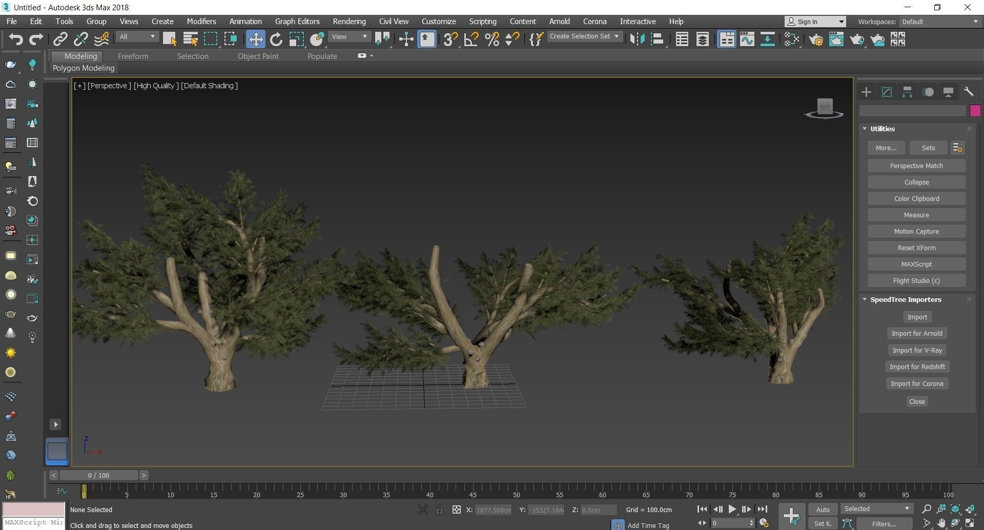 Cedar OfLebanon tree collection 9 trees Models in the scene Low-poly 3D model_8