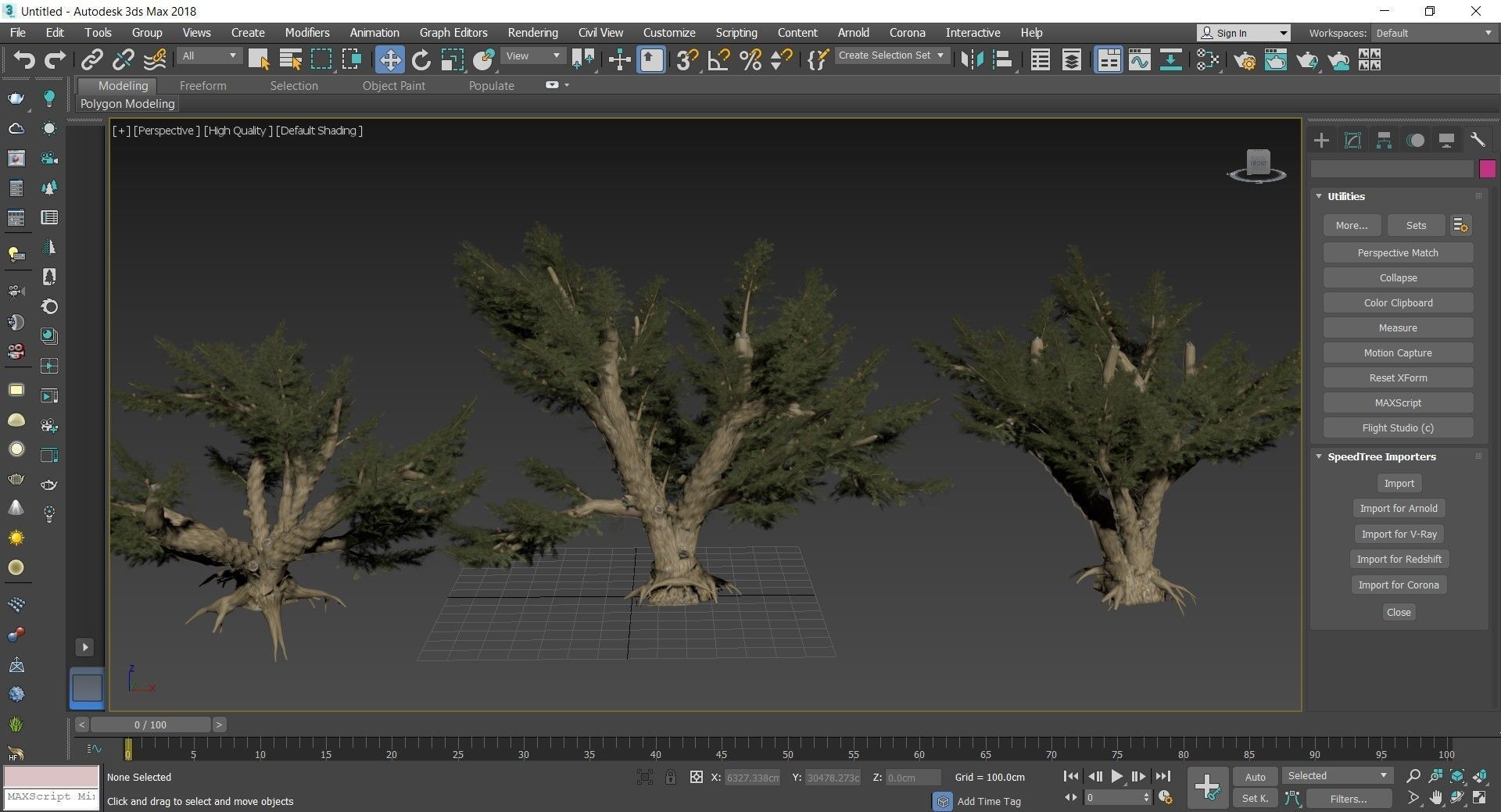 Cedar OfLebanon tree collection 9 trees Models in the scene Low-poly 3D model_4
