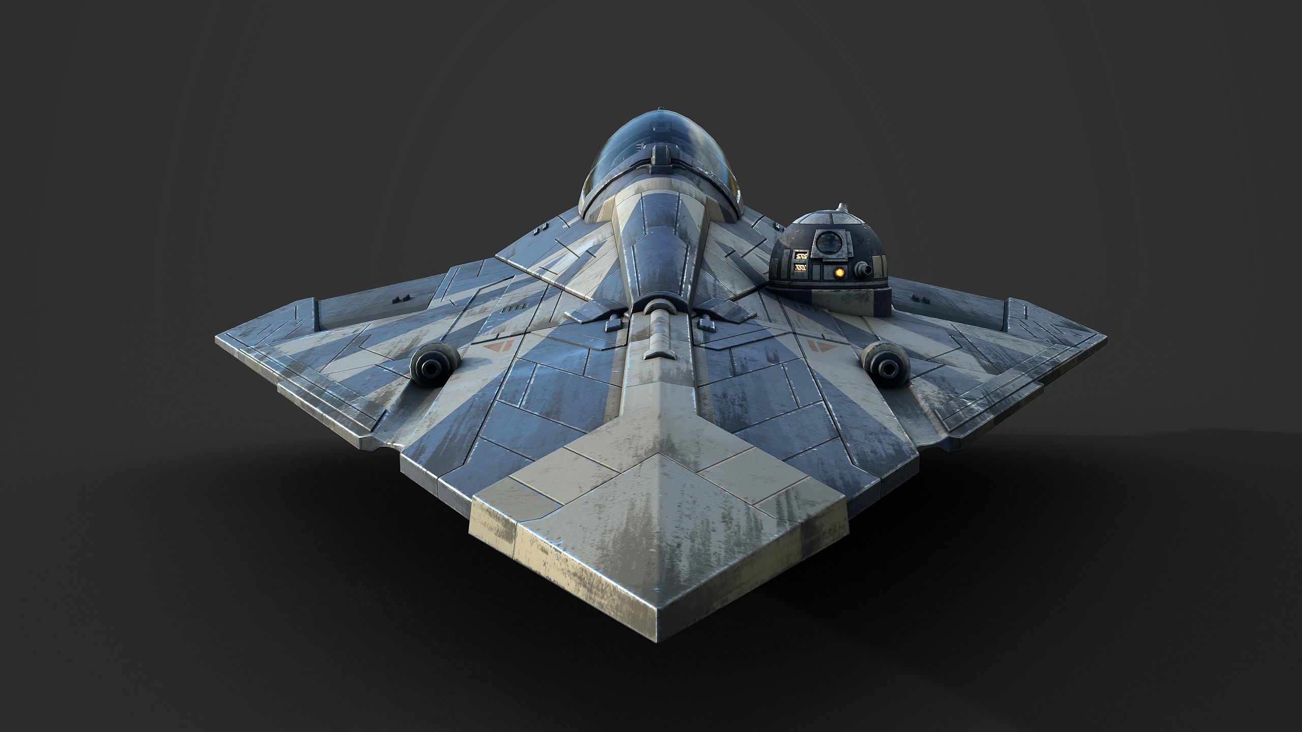 Star Wars Jedi Starfighter - Plo Koon Low-poly 3D model_2