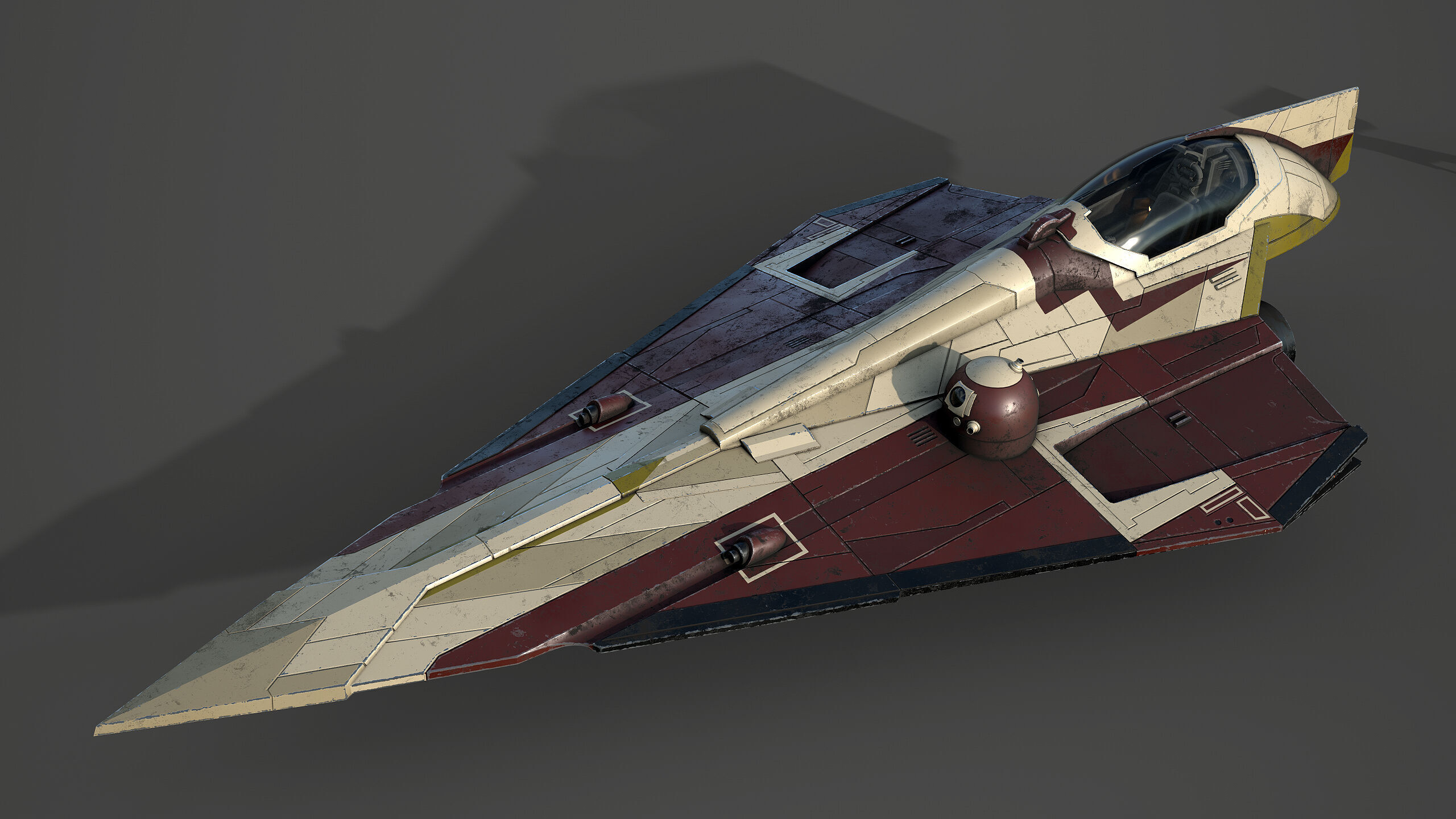 Star Wars Jedi Starfighter - Plo Koon Low-poly 3D model_15