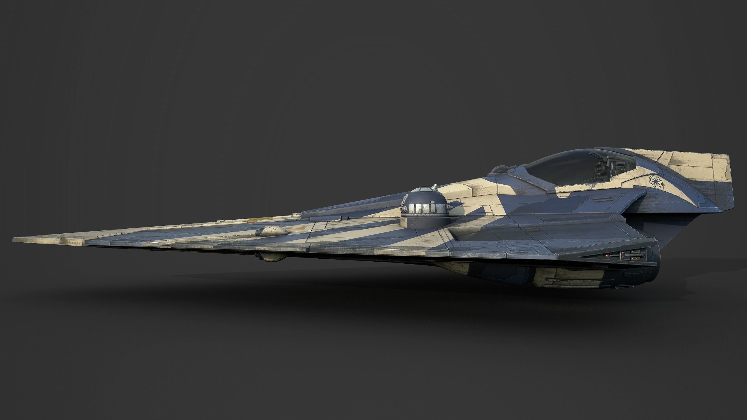 Star Wars Jedi Starfighter - Plo Koon Low-poly 3D model_5