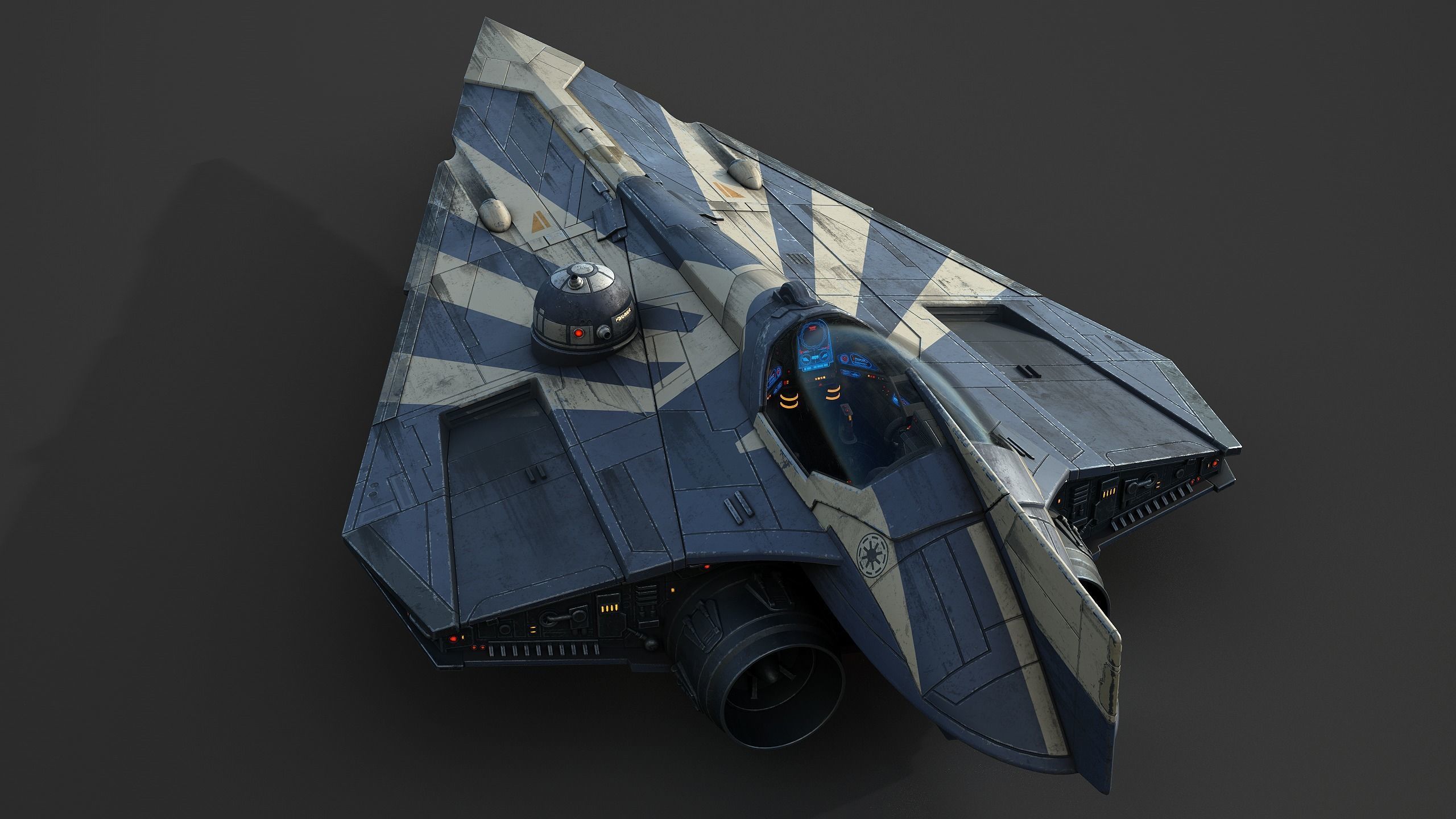 Star Wars Jedi Starfighter - Plo Koon Low-poly 3D model_4
