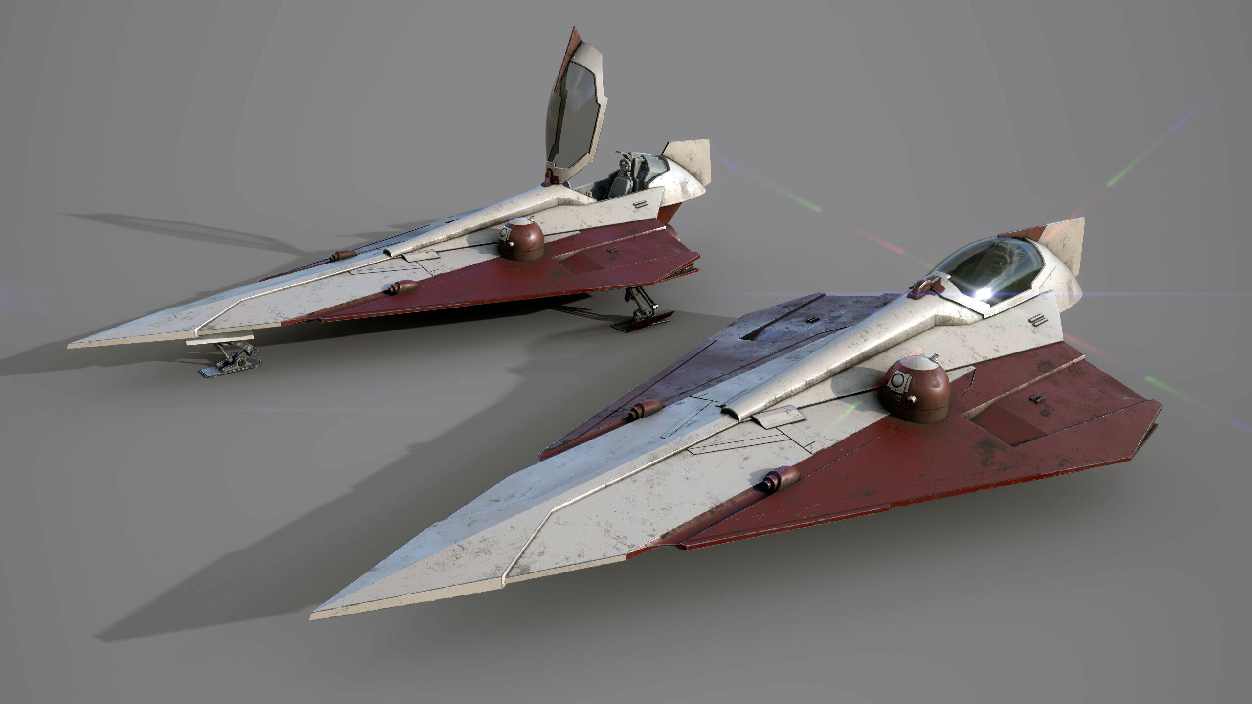Star Wars Jedi Starfighter - Plo Koon Low-poly 3D model_9