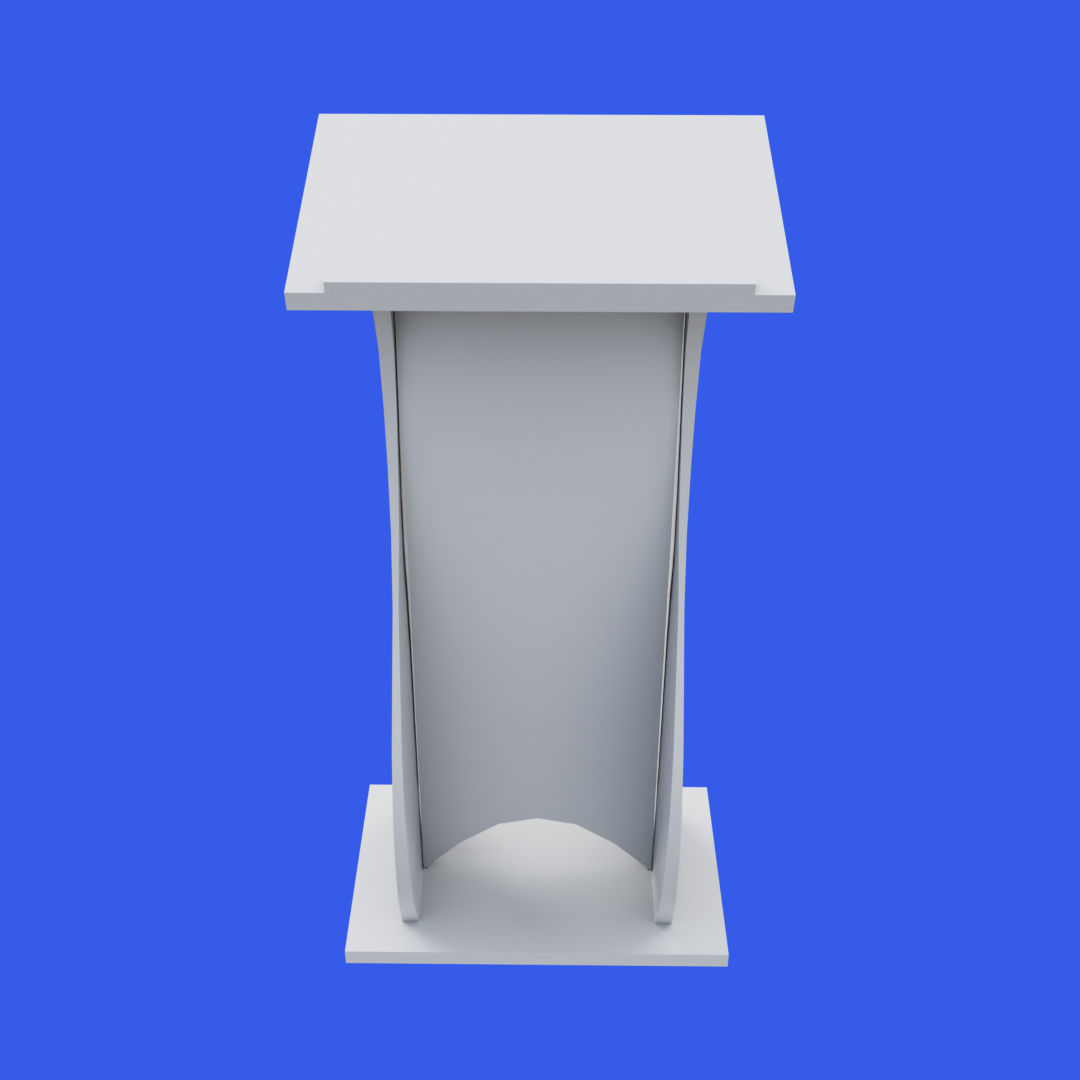 Wooden curved pulpit Low-poly 3D model_12