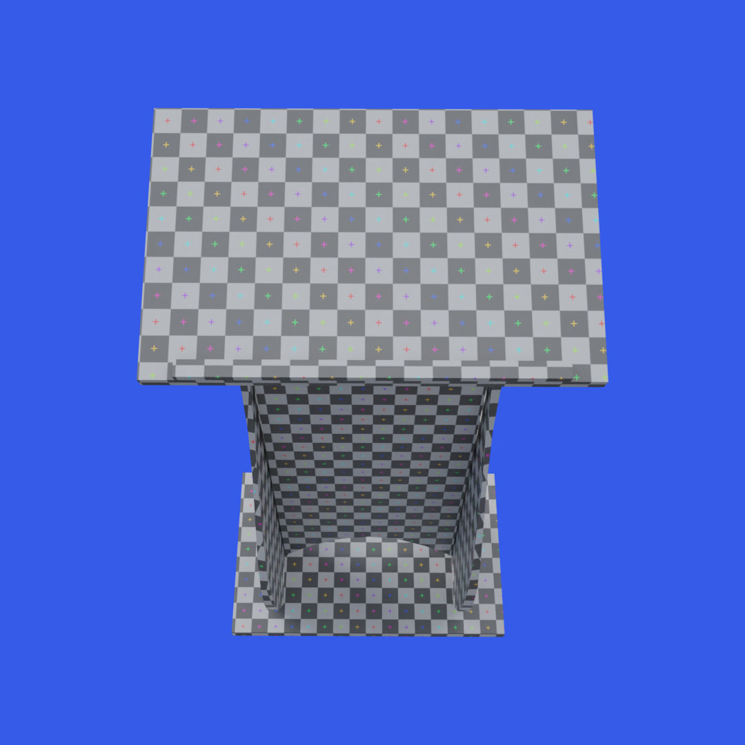 Wooden curved pulpit Low-poly 3D model_32