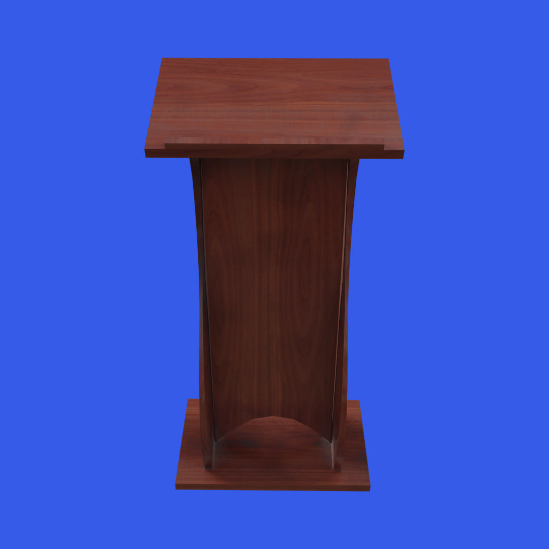Wooden curved pulpit Low-poly 3D model_4