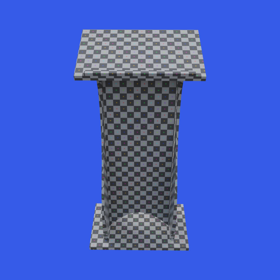 Wooden curved pulpit Low-poly 3D model_29