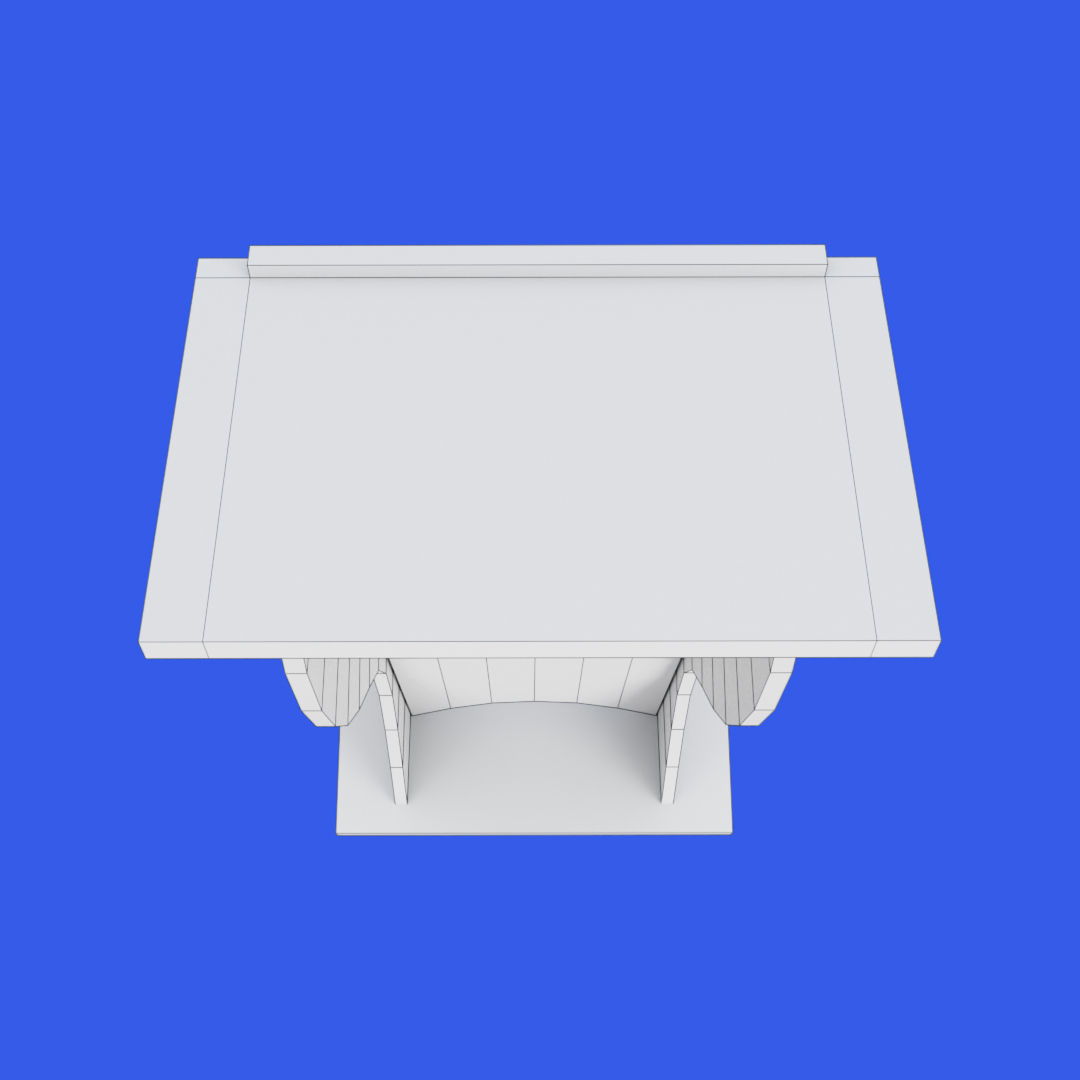 Wooden curved pulpit Low-poly 3D model_19