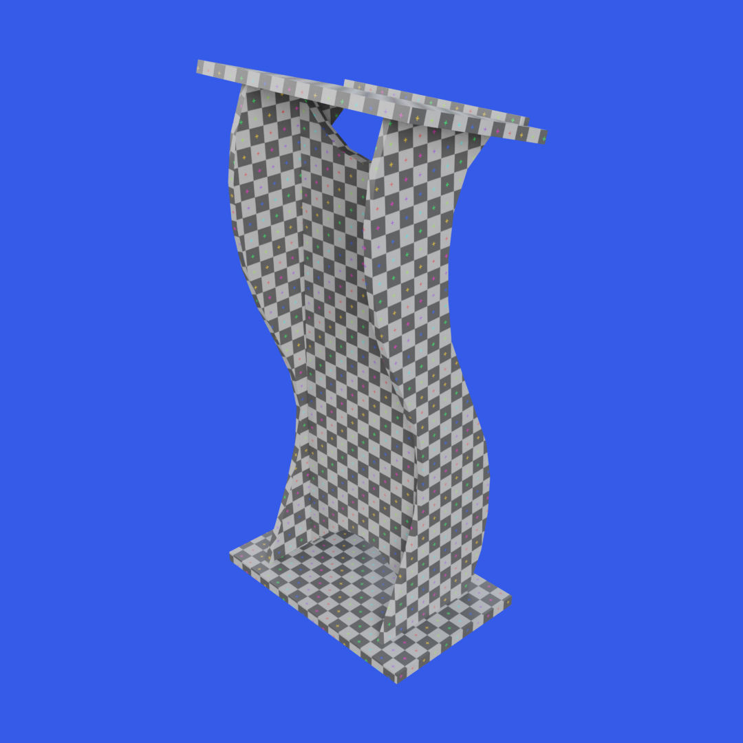 Wooden curved pulpit Low-poly 3D model_27