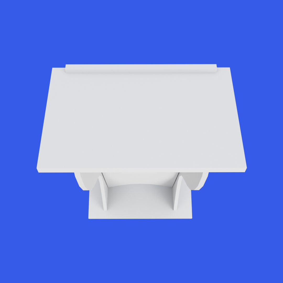 Wooden curved pulpit Low-poly 3D model_11