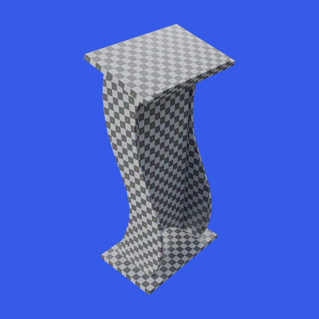 Wooden curved pulpit Low-poly 3D model_31