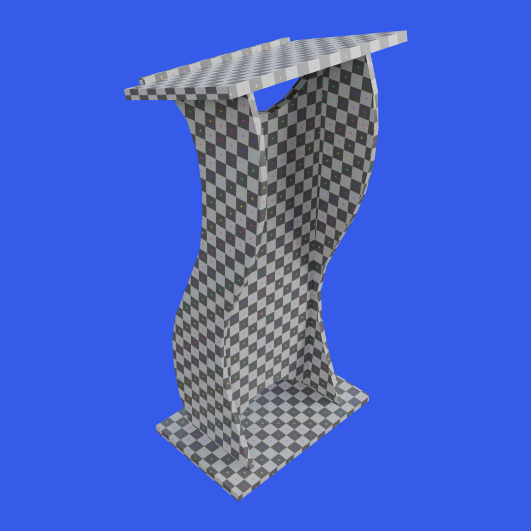 Wooden curved pulpit Low-poly 3D model_28