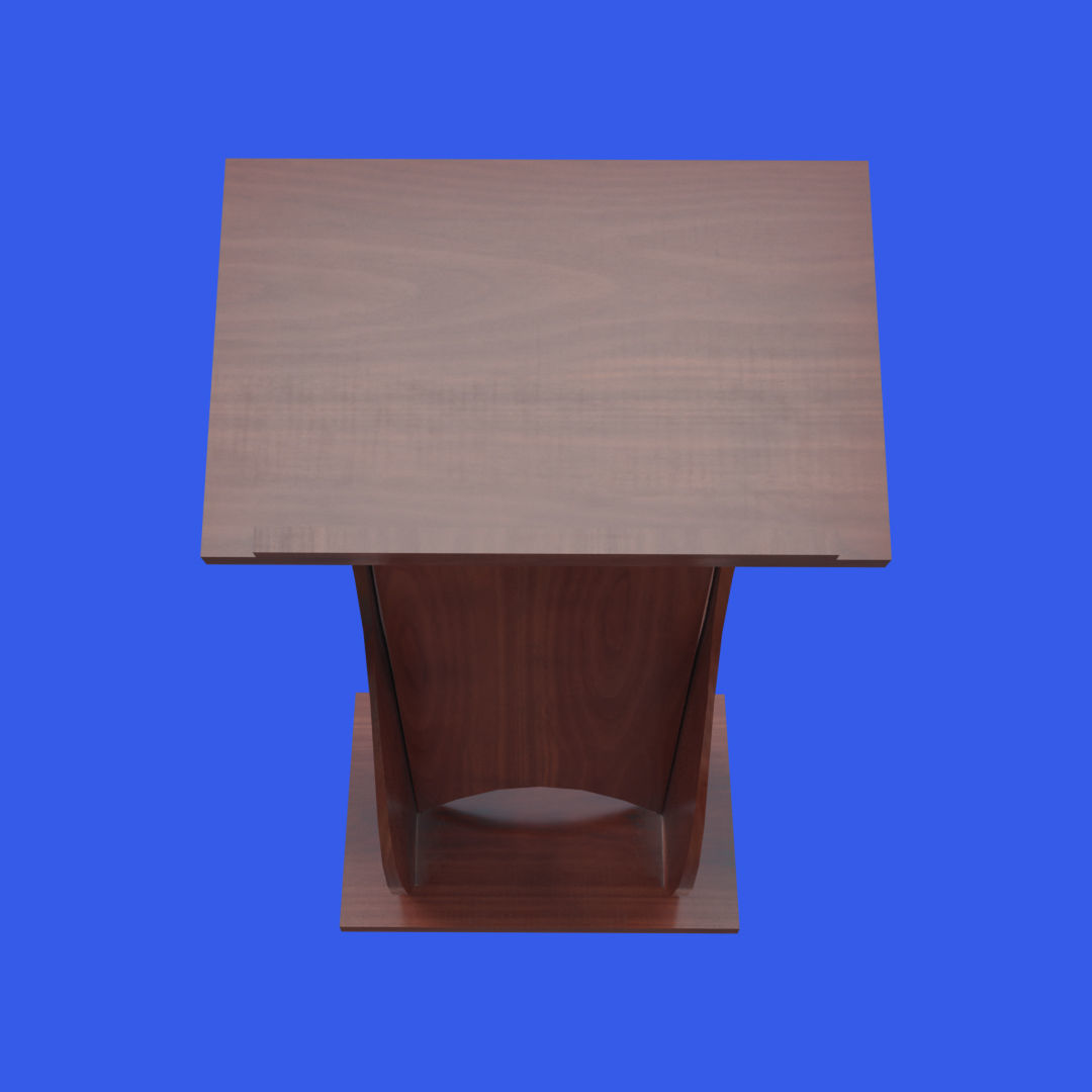 Wooden curved pulpit Low-poly 3D model_8