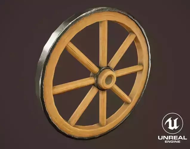 Stylized Western Wooden Wheel