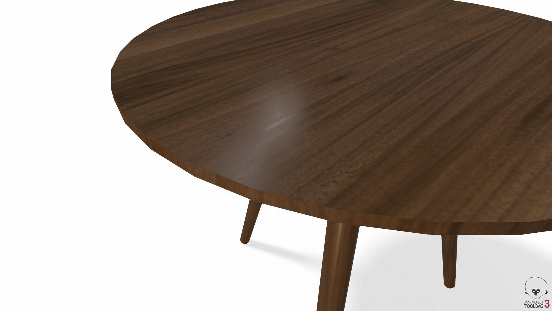 Article Amoeba Wood End Table Lowpoly model Low-poly 3D model_11