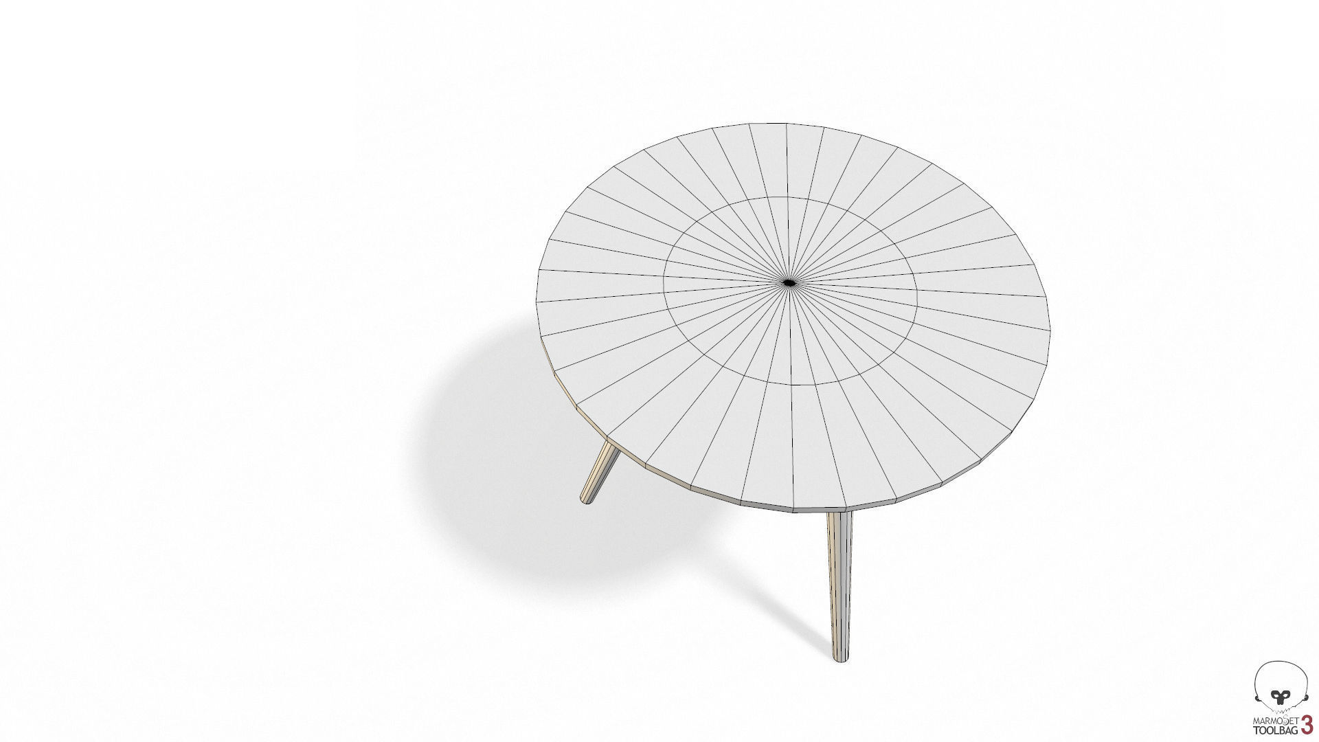 Article Amoeba Wood End Table Lowpoly model Low-poly 3D model_8