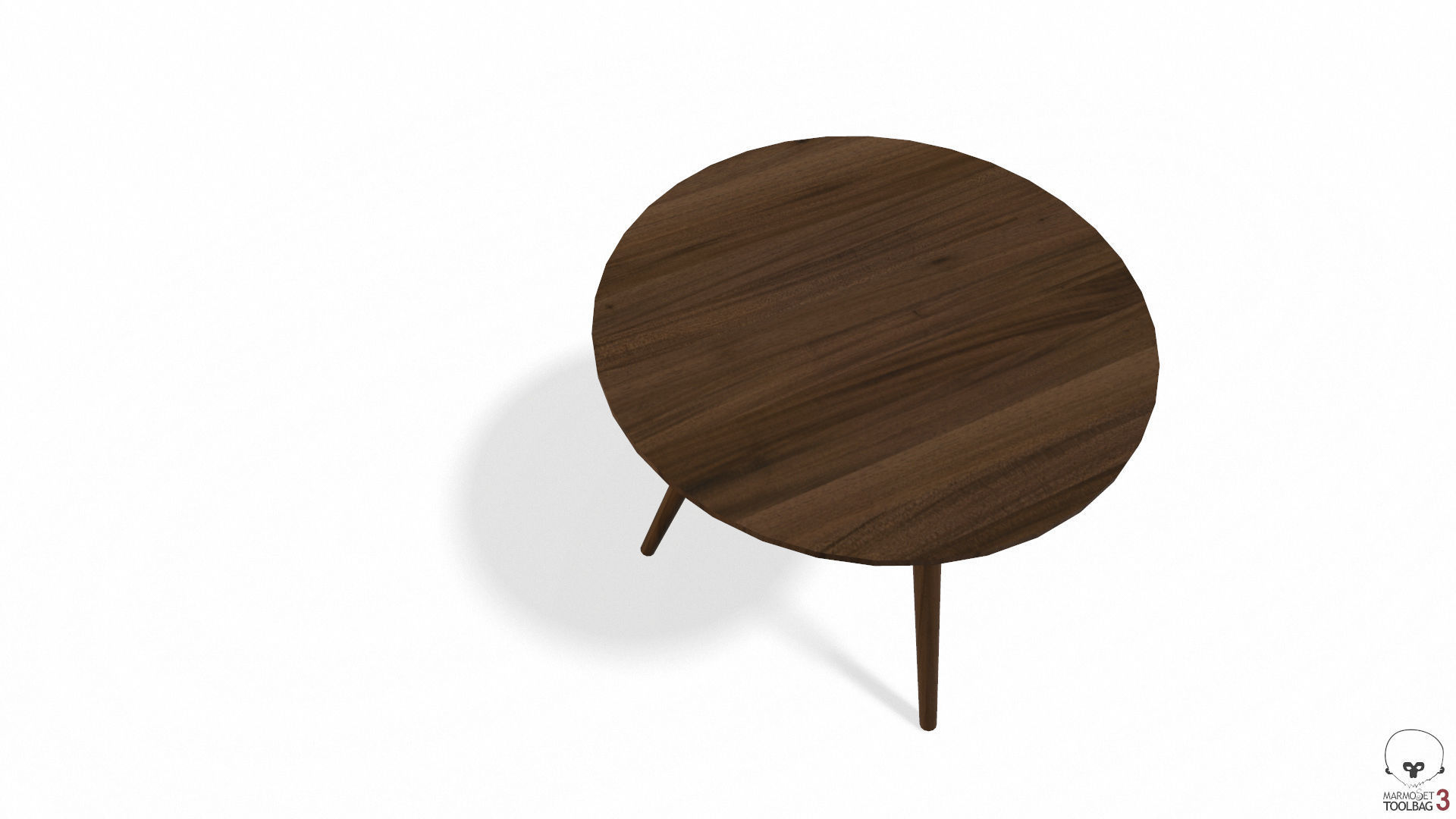 Article Amoeba Wood End Table Lowpoly model Low-poly 3D model_7