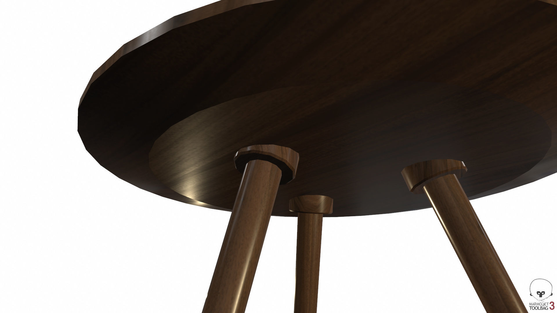 Article Amoeba Wood End Table Lowpoly model Low-poly 3D model_9