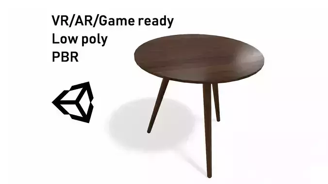 Article Amoeba Wood End Table Lowpoly model Low-poly 3D model