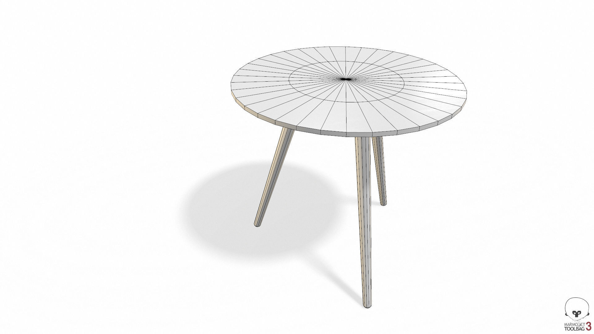 Article Amoeba Wood End Table Lowpoly model Low-poly 3D model_4