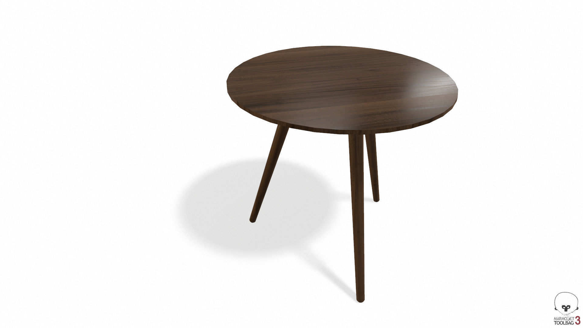 Article Amoeba Wood End Table Lowpoly model Low-poly 3D model_3