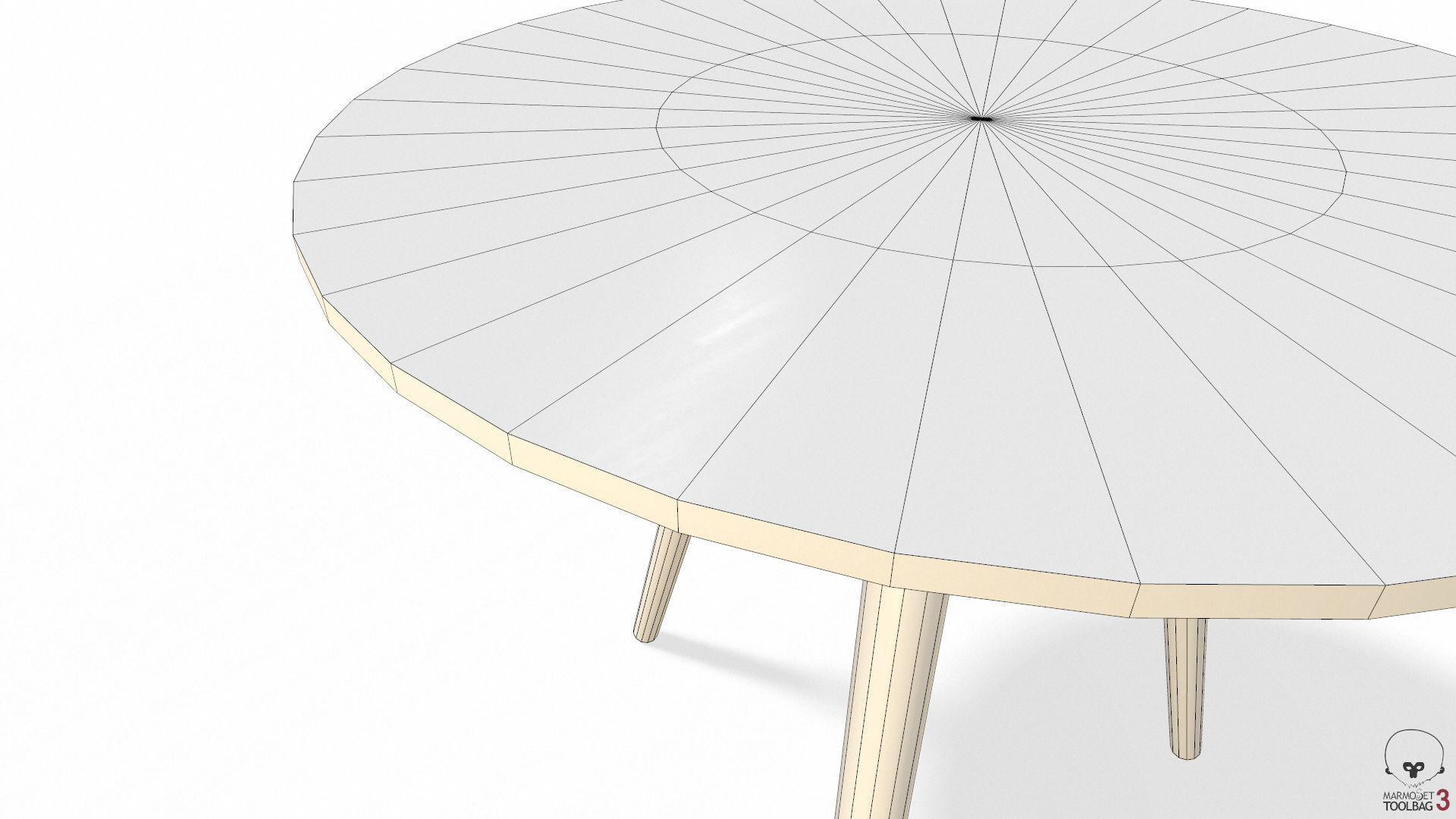 Article Amoeba Wood End Table Lowpoly model Low-poly 3D model_12