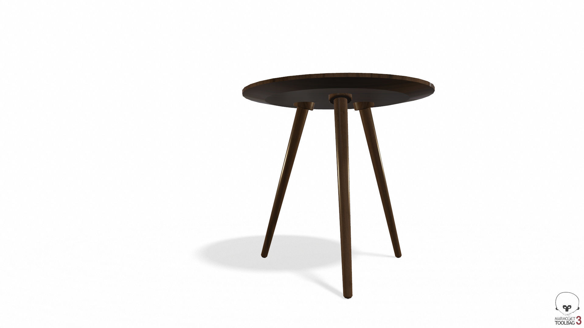 Article Amoeba Wood End Table Lowpoly model Low-poly 3D model_5