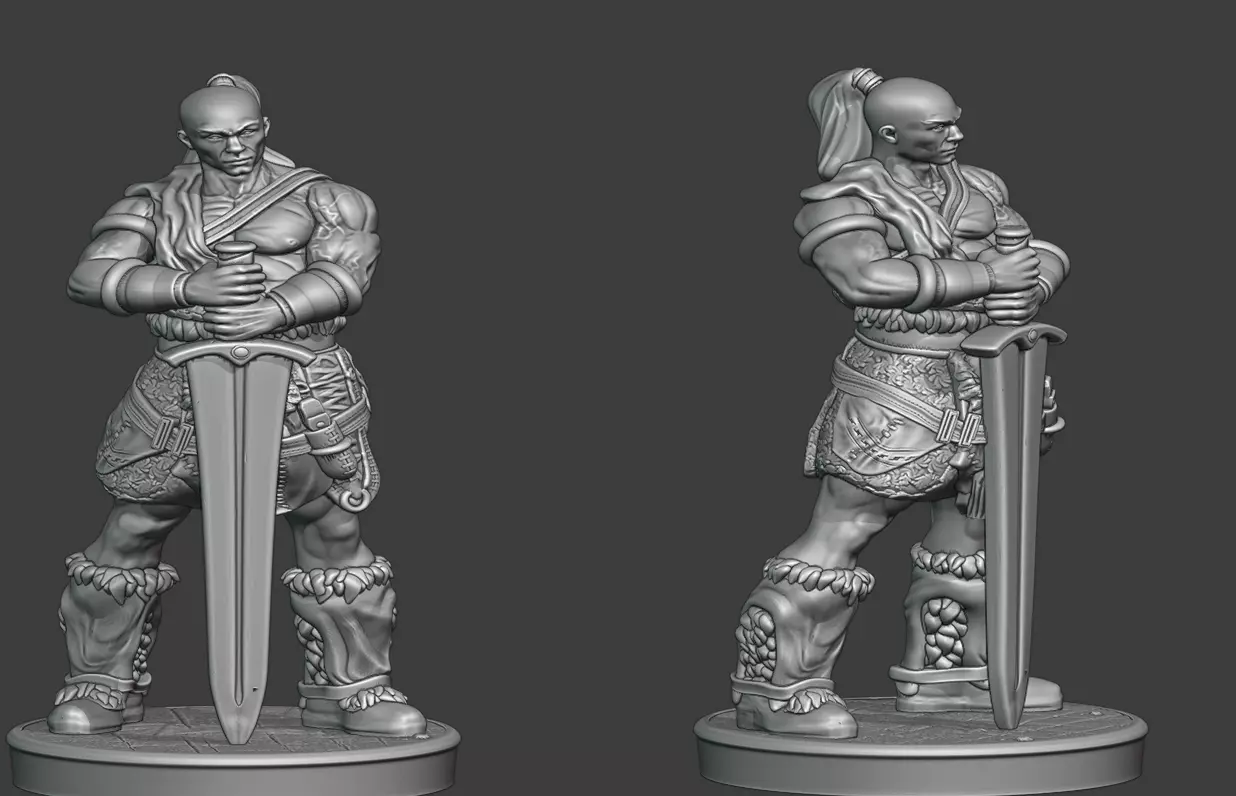 Bald the ethernal Barbarian 3D print model